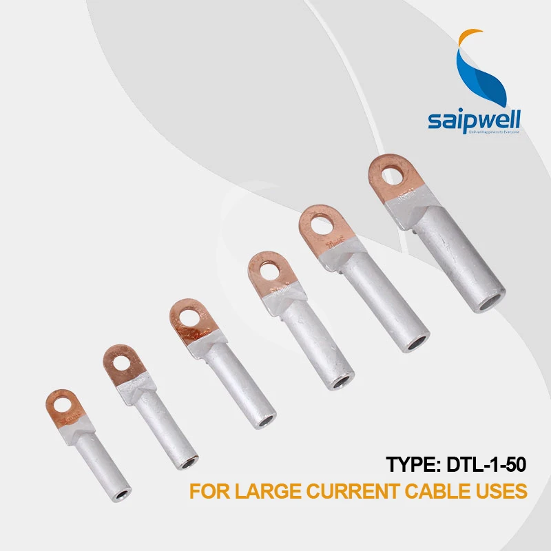 Saipwell 50mm2 DTL-1-50 20PCS/Lot Insulated Terminals Electrical For High Voltage uses cable terminal connector
Saipwell 50mm2 DTL-1-50 20PCS/Lot Insulated Terminals Electrical For High Voltage uses cable terminal connector