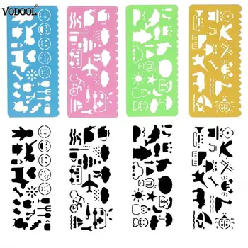 4pcs Stencil Children Drawing Template Ruler Cute Cartoon Plastic Hollow Caliper bookmark Painting Art Learning Stationery
4pcs Stencil Children Drawing Template Ruler Cute Cartoon Plastic Hollow Caliper bookmark Painting Art Learning Stationery
