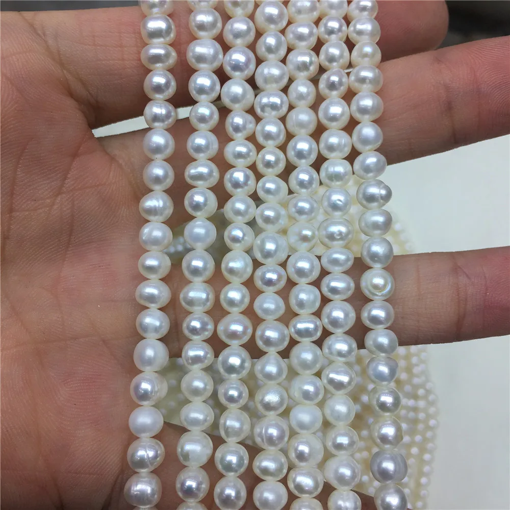 Wholesale Natural Freshwater Potato Round Shape Pearl Beads For Jewelry Making DIY Bracelet Necklace 4.5-5.5 mm Strand 35cm
Wholesale Natural Freshwater Potato Round Shape Pearl Beads For Jewelry Making DIY Bracelet Necklace 4.5-5.5 mm Strand 35cm
