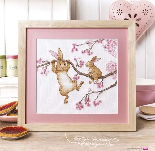 Gold Collection Lovely Counted Cross Stitch Kit Two Bunnies Bunny Rabbits Rabbit on Peach Tree Pink Blossom
Gold Collection Lovely Counted Cross Stitch Kit Two Bunnies Bunny Rabbits Rabbit on Peach Tree Pink Blossom