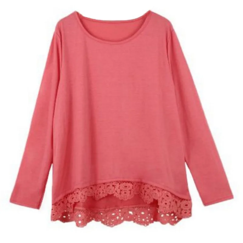 Women Casual T shirt Lace Floral Tops Long Sleeve Autumn Feminino Clothing Cotton T-shirt*H
Women Casual T shirt Lace Floral Tops Long Sleeve Autumn Feminino Clothing Cotton T-shirt*H