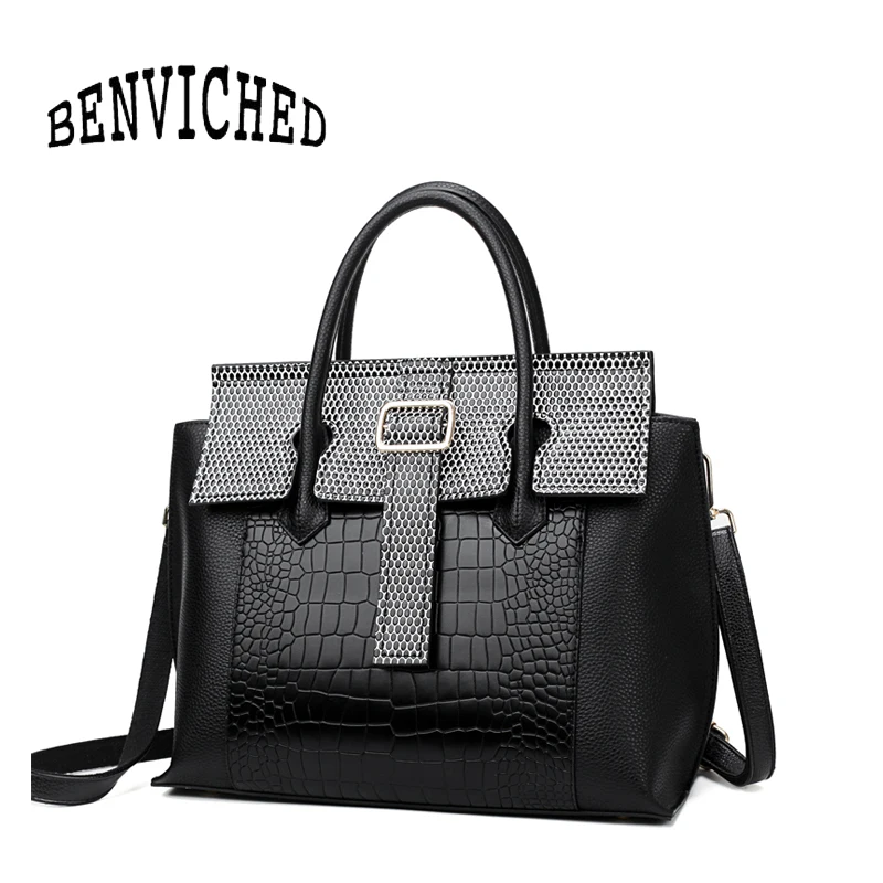 BENVICHED Ladies' pu Crocodile pattern bag 2019 new spring fashion black High-capacity handbag Inclined single shoulder bag c404
BENVICHED Ladies' pu Crocodile pattern bag 2019 new spring fashion black High-capacity handbag Inclined single shoulder bag c404