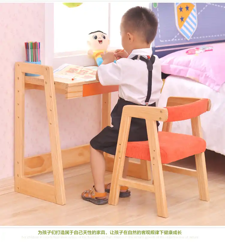 Children Furniture Sets Kids Pine Solid Wood Desk Chair And Study Table Minimalist Two Style Hot