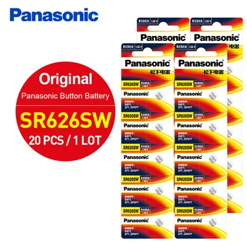 20pcs/lot Panasonic Original SR626SW Button Cell Watch Coin Battery G4 377A 377 LR626 SR626SW SR66 LR66 Silver Oxide Batteries
20pcs/lot Panasonic Original SR626SW Button Cell Watch Coin Battery G4 377A 377 LR626 SR626SW SR66 LR66 Silver Oxide Batteries