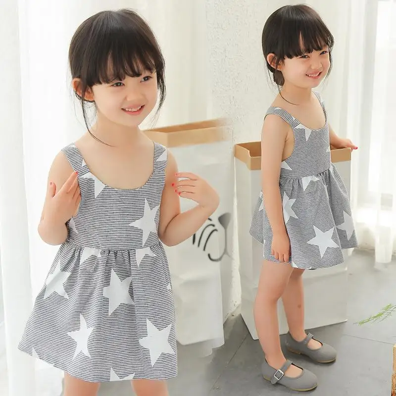 2017 Summer Kids Girls Striped Star Printing Dresses 2-6 Year Children Baby Princess Backless Dress Infant Costume
2017 Summer Kids Girls Striped Star Printing Dresses 2-6 Year Children Baby Princess Backless Dress Infant Costume