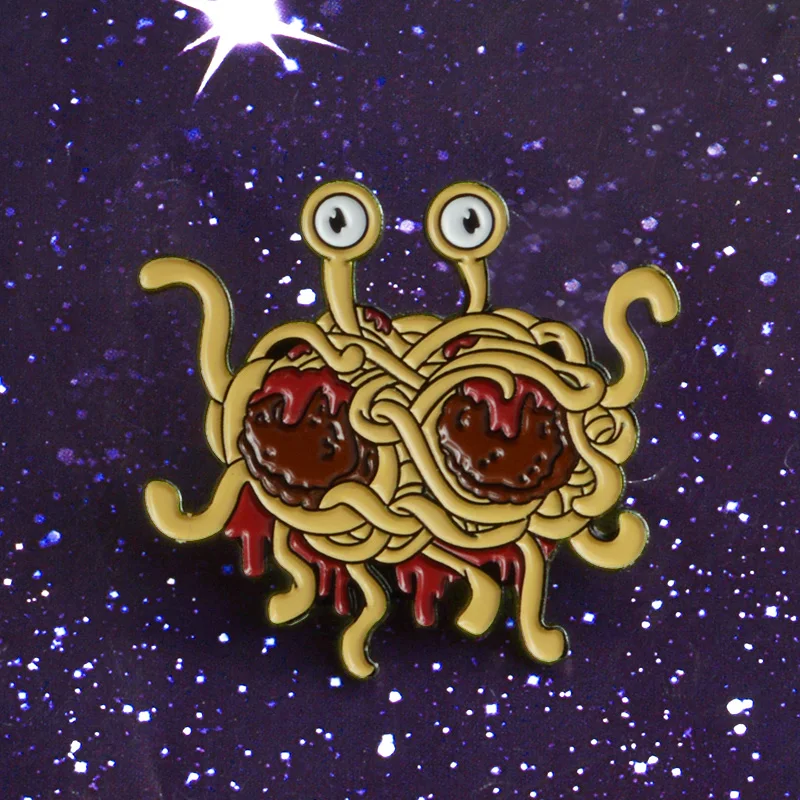 Hot Selling Cartoon Flying Spaghetti Enamel Pin Pastafarian Ramen Funny Flair Brooch pins Accessories
Hot Selling Cartoon Flying Spaghetti Enamel Pin Pastafarian Ramen Funny Flair Brooch pins Accessories
