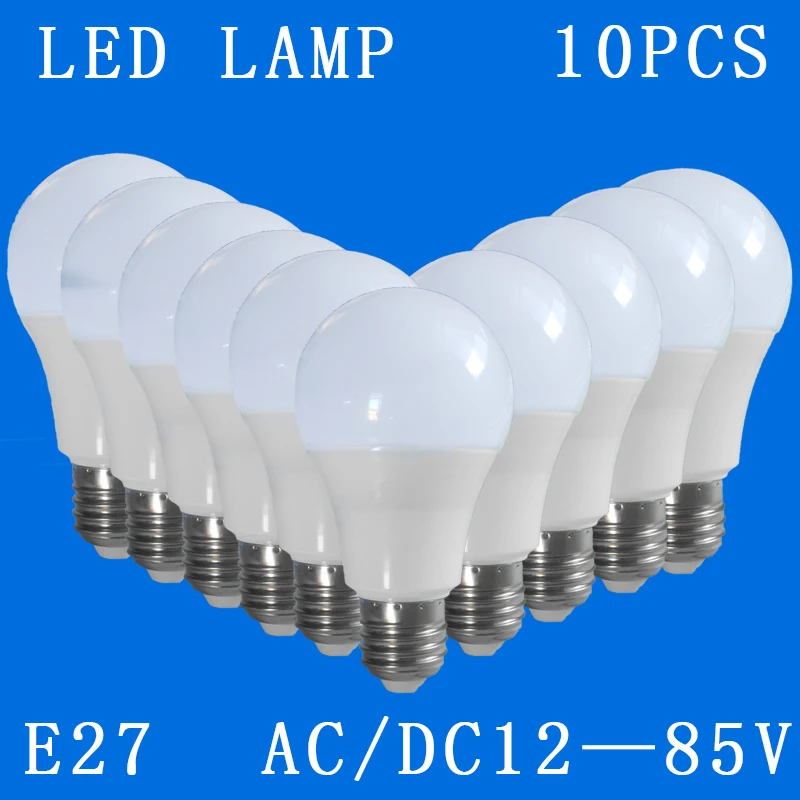 10pcs/lot E27 LED Bulbs DC/AC 12V 24V 36V 48V 6500k Home Camping Emergency Out door Lighting 3w 5w 7w 9w 12w 15w SMD2835 Lamps
10pcs/lot E27 LED Bulbs DC/AC 12V 24V 36V 48V 6500k Home Camping Emergency Out door Lighting 3w 5w 7w 9w 12w 15w SMD2835 Lamps