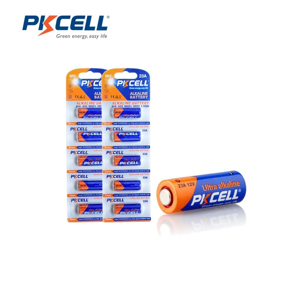 2Pack/10Pcs PKCELL 12V 23A 23AE 21/23 23GA MN21 Alkaline Battery for Doorbell,Remote Control,dry battery
2Pack/10Pcs PKCELL 12V 23A 23AE 21/23 23GA MN21 Alkaline Battery for Doorbell,Remote Control,dry battery