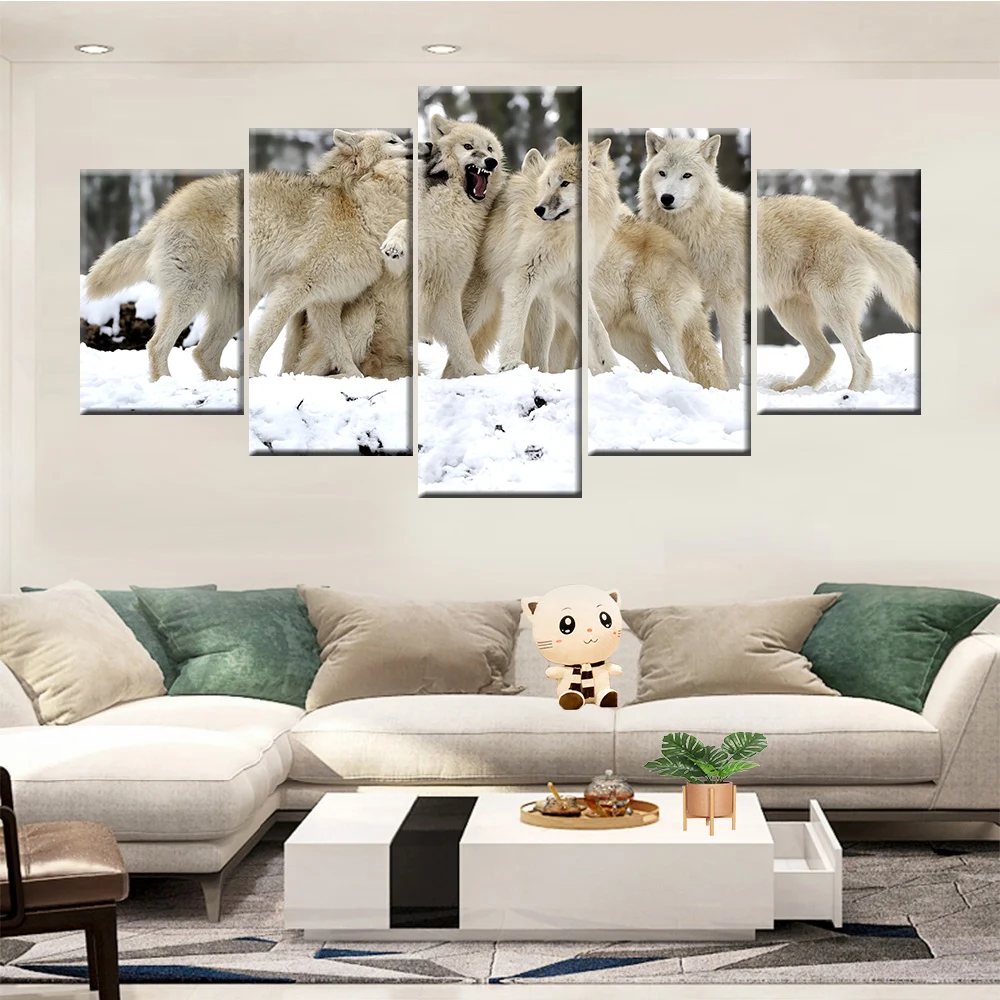 Modern HD Print Canvas Art Wall Living Room Home Decoration Painting 5 Panel Snow Mountain Wolf Group Animal Poster
Modern HD Print Canvas Art Wall Living Room Home Decoration Painting 5 Panel Snow Mountain Wolf Group Animal Poster