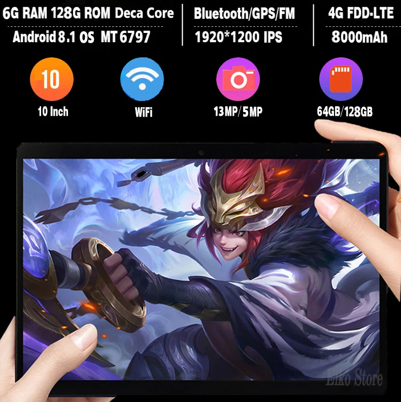DHL Free Super Tempered 2.5D Glass10 inch Tablet Deca Core 6GB RAM 128GB ROM 4G LTE Android 8.1 WiFi 1920*1200 IPS A-GPS+Gifts
DHL Free Super Tempered 2.5D Glass10 inch Tablet Deca Core 6GB RAM 128GB ROM 4G LTE Android 8.1 WiFi 1920*1200 IPS A-GPS+Gifts