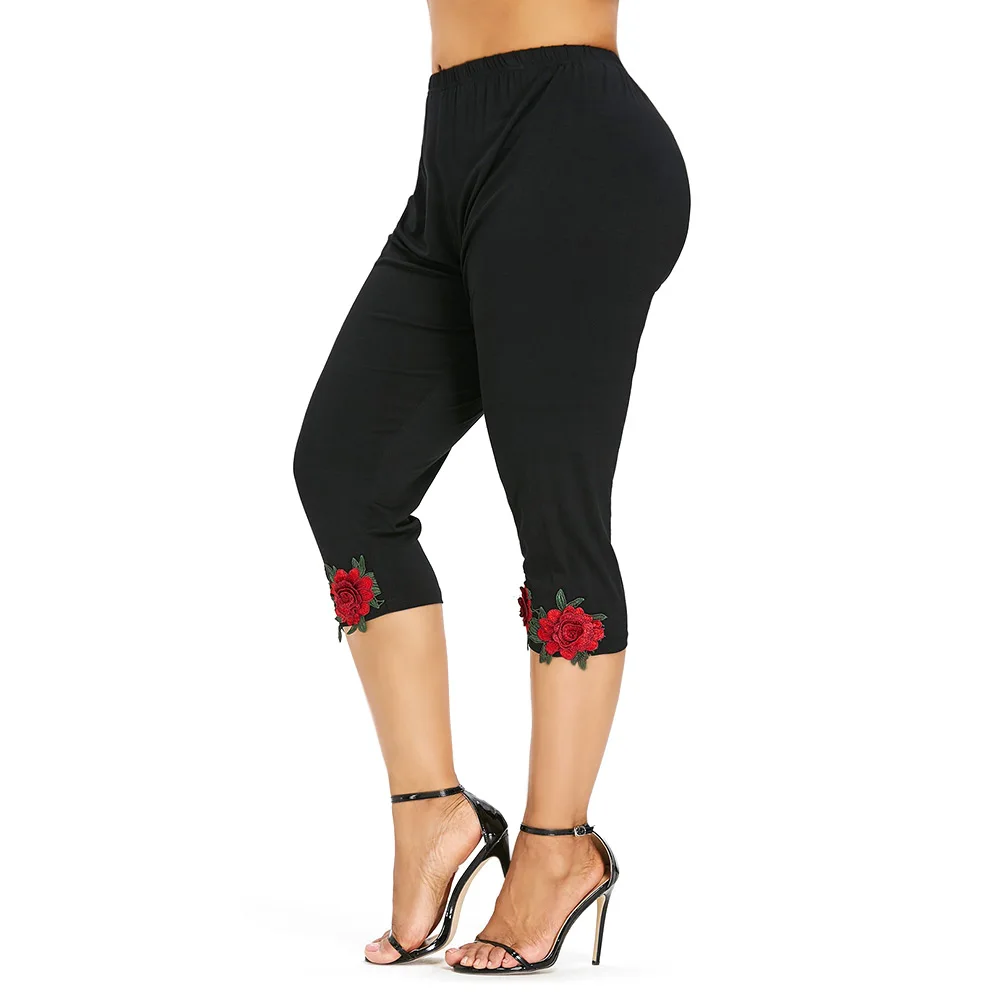 Fashion Plus Size Summer Leggings Floral Appliques High Rise Cropped Women Legging Casual Elastic Waist Skinny Midi Pencil Pants
Fashion Plus Size Summer Leggings Floral Appliques High Rise Cropped Women Legging Casual Elastic Waist Skinny Midi Pencil Pants