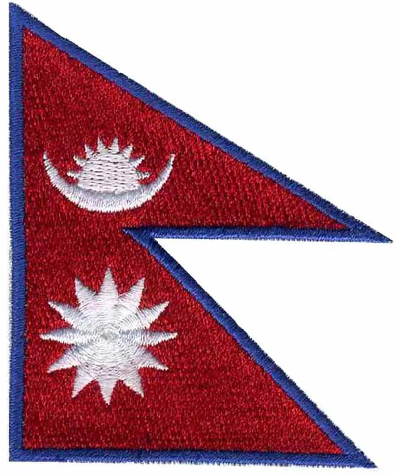 Нашивки с вышивкой флага Непала логотипы на ширине 3 дюйма | Дом и сад