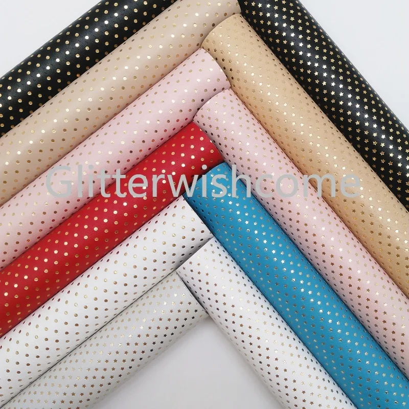 Glitterwishcome 21X29CM A4 Size Vinyl For Bows Embossed Gold Dots and Stars Leather Fabirc Faux Leather Sheets for Bows, GM026B
Glitterwishcome 21X29CM A4 Size Vinyl For Bows Embossed Gold Dots and Stars Leather Fabirc Faux Leather Sheets for Bows, GM026B