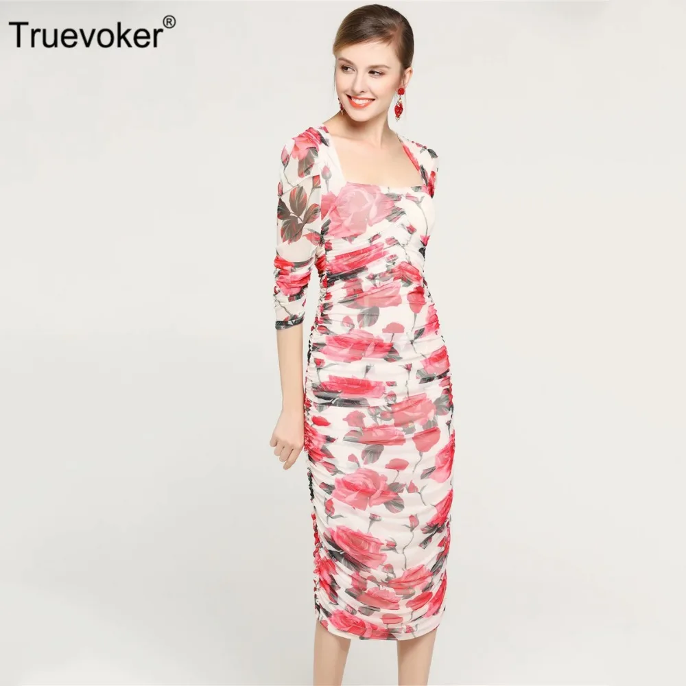 Truevoker Spring Designer Sexy Sheath Robe Femme Ete Women's High End Square Collar Pink Floral Printed Lace Draped Party Dress
Truevoker Spring Designer Sexy Sheath Robe Femme Ete Women's High End Square Collar Pink Floral Printed Lace Draped Party Dress