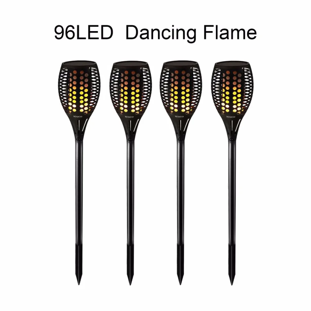 4pcs ICOCO Outdoor 96 LED Flickering Flame Lighting Solar Torch Light Landscape Decor Path Lighting Waterproof Torch Light
4pcs ICOCO Outdoor 96 LED Flickering Flame Lighting Solar Torch Light Landscape Decor Path Lighting Waterproof Torch Light