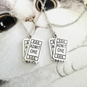 Admit One 666 Necklace Fashion Movie Ticket Pendant Necklace For Women Men Engraved Letter Necklaces Jewelry Gift
Admit One 666 Necklace Fashion Movie Ticket Pendant Necklace For Women Men Engraved Letter Necklaces Jewelry Gift