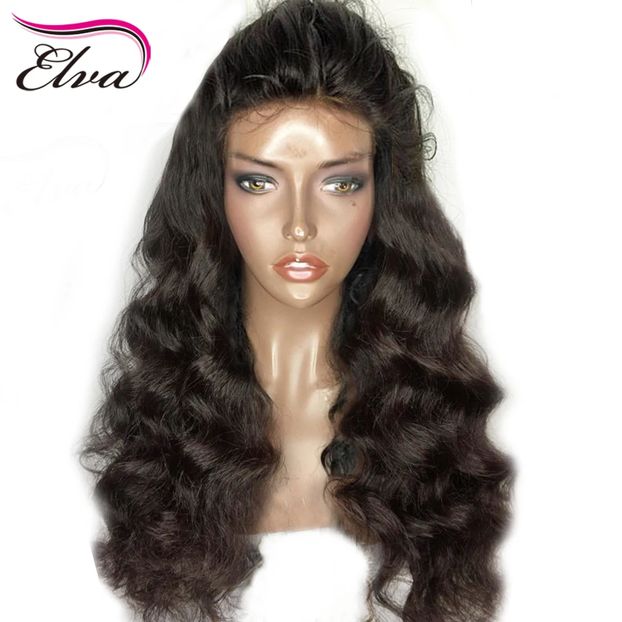 Elva 180% плотность полностью кружевные человеческие волосы искусственные