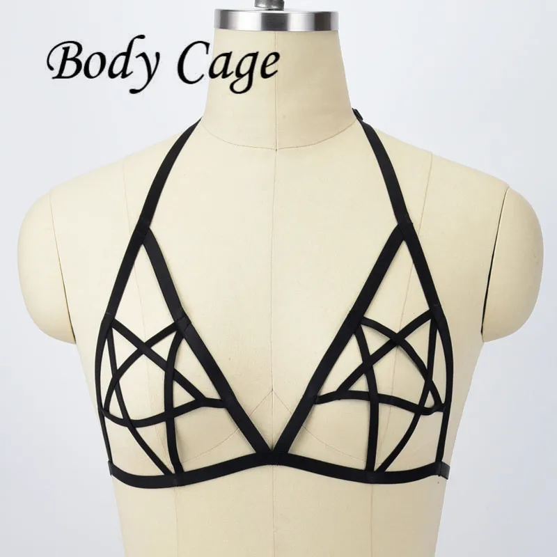 Body Cage Fashion Sexy Harness Pentagram Bra Bondage Lingerie Body Harness Belts Elastic Strappy TopsBras Bustier Goth Rave Wear
Body Cage Fashion Sexy Harness Pentagram Bra Bondage Lingerie Body Harness Belts Elastic Strappy TopsBras Bustier Goth Rave Wear