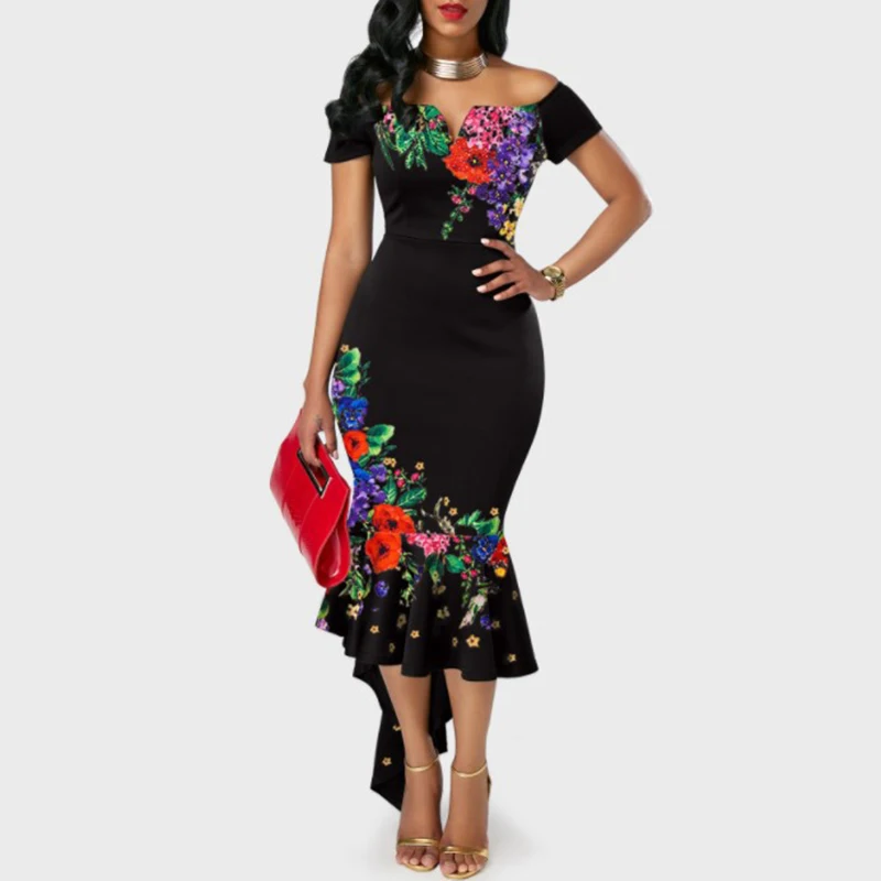 Women's party dress business work office lady wear Bohemian Style Floral Print Long Cocktail Fishtail slim retro bodycon Dress
Women's party dress business work office lady wear Bohemian Style Floral Print Long Cocktail Fishtail slim retro bodycon Dress