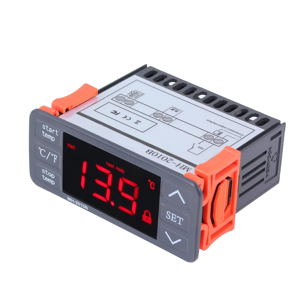 AC220V Digital Thermometer Temperature Controller Thermoregulator C/F Heating Cooling Thermostat 10A 1 Relay with NTC Sensor
AC220V Digital Thermometer Temperature Controller Thermoregulator C/F Heating Cooling Thermostat 10A 1 Relay with NTC Sensor