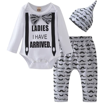 Toddler Infant Newborn Baby Boy Clothing Letter Long Sleeve Romper Tops Cartoon Mustache Pants+Hat Cotton Clothes Outfits Set
Toddler Infant Newborn Baby Boy Clothing Letter Long Sleeve Romper Tops Cartoon Mustache Pants+Hat Cotton Clothes Outfits Set