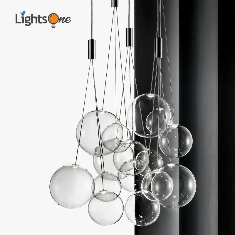 Nordic restaurant modern minimalist living room pendant lamp staircase creative personality glass bubble ball pendant lights
Nordic restaurant modern minimalist living room pendant lamp staircase creative personality glass bubble ball pendant lights