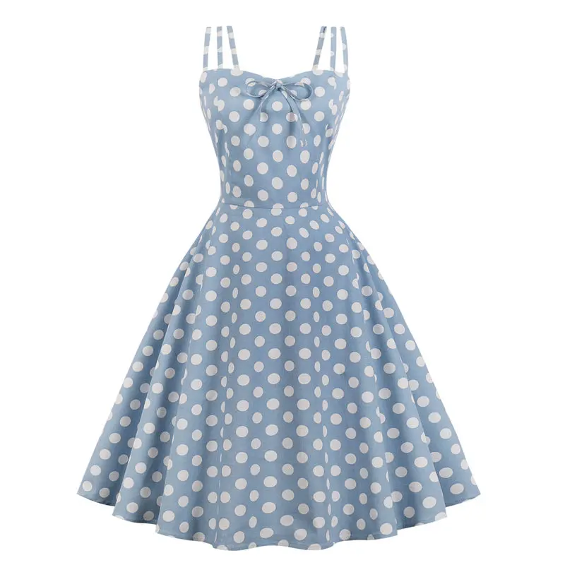 Retro Vintage Women Hepburn Style Dress Polka Dot Blue A-line Summer Dresses 2018 Fashion Housewife Rockabilly Party Dress New
Retro Vintage Women Hepburn Style Dress Polka Dot Blue A-line Summer Dresses 2018 Fashion Housewife Rockabilly Party Dress New