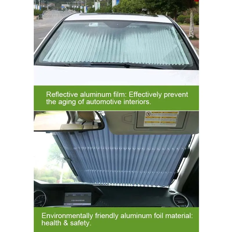 Car Retractable Curtain with UV Protection Front Windshield Visor Auto Shade Block Cover Car Styling
Car Retractable Curtain with UV Protection Front Windshield Visor Auto Shade Block Cover Car Styling