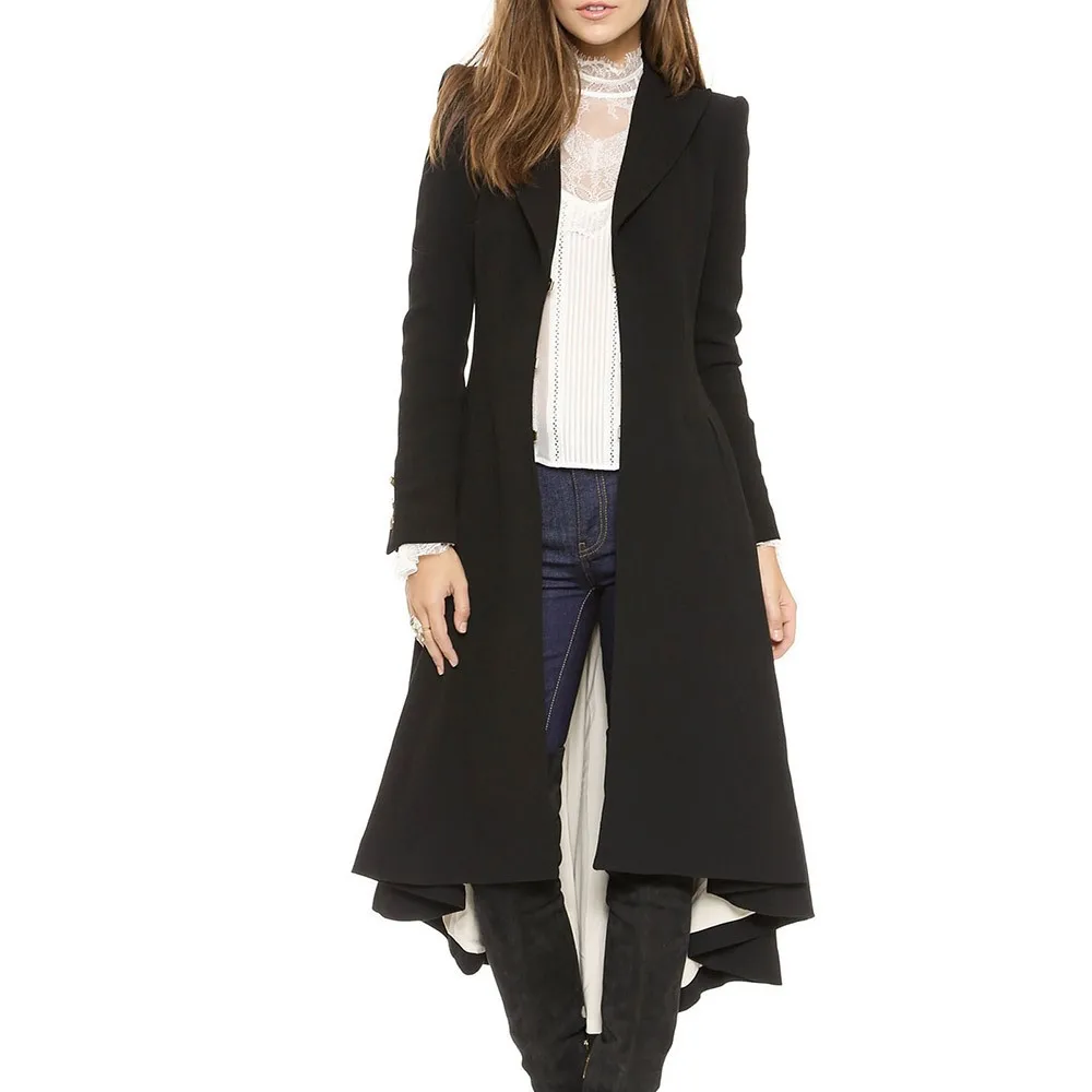 Long Wool Coat Women Dovetail Hem Stylish Lapel Office Wear Plus Size Winter Warm Skinny Ladies Simple Elegant Casual Overcoats
Long Wool Coat Women Dovetail Hem Stylish Lapel Office Wear Plus Size Winter Warm Skinny Ladies Simple Elegant Casual Overcoats
