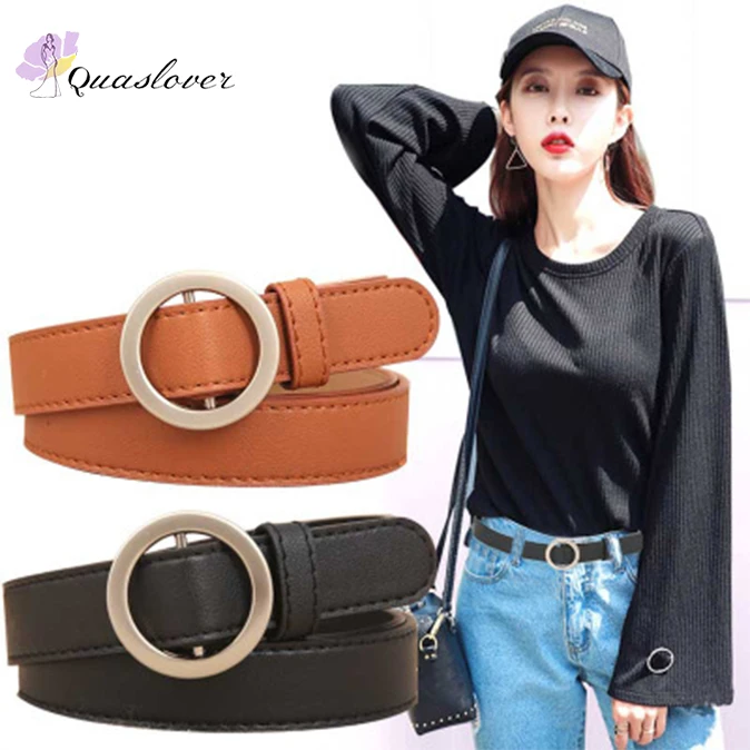 Quaslover Circle Pin Buckles Belt Female Deduction Side Gold Buckle Jeans Wild Belts for Women Fashion Students Simple New
Quaslover Circle Pin Buckles Belt Female Deduction Side Gold Buckle Jeans Wild Belts for Women Fashion Students Simple New