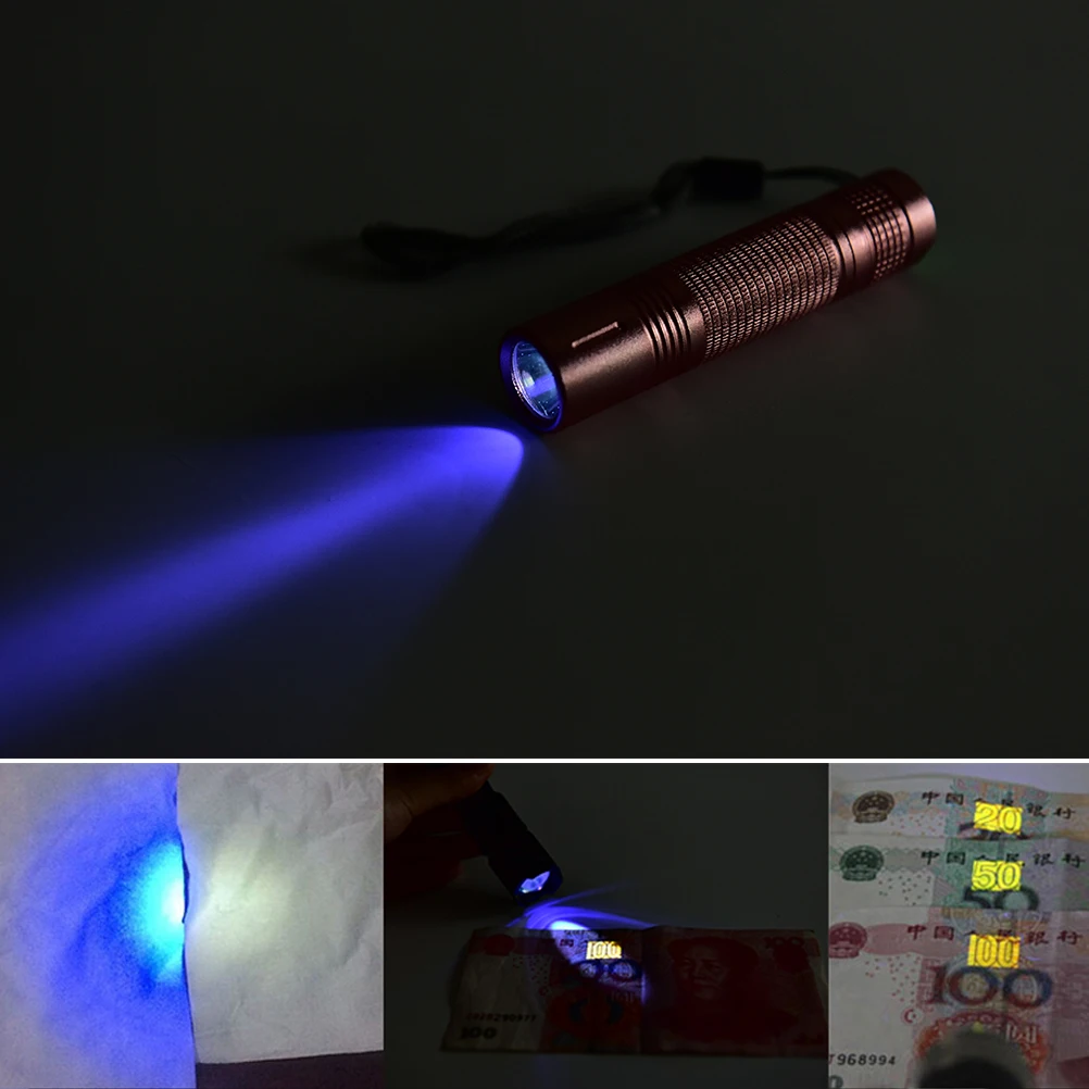 1 * UV LED Flashlight CREE LED UV Flashlight Purple Violet Light UV 365nm torch Lamp
1 * UV LED Flashlight CREE LED UV Flashlight Purple Violet Light UV 365nm torch Lamp