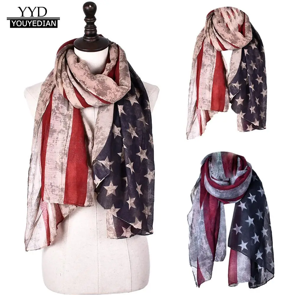 bufanda mujer winter scarf Women American Flag Printed Soft Chiffon Shawl Wraps Scarf Scarves Luxury brand echarpe femme hiver
bufanda mujer winter scarf Women American Flag Printed Soft Chiffon Shawl Wraps Scarf Scarves Luxury brand echarpe femme hiver