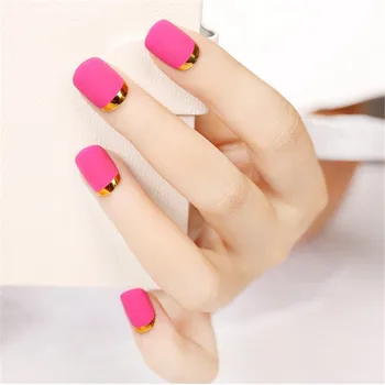 24pcs Stiletto Fake Nails with Designs Faux Ongles Full Cover False Nails Artificial Tips Pink Color With Gold Side
24pcs Stiletto Fake Nails with Designs Faux Ongles Full Cover False Nails Artificial Tips Pink Color With Gold Side