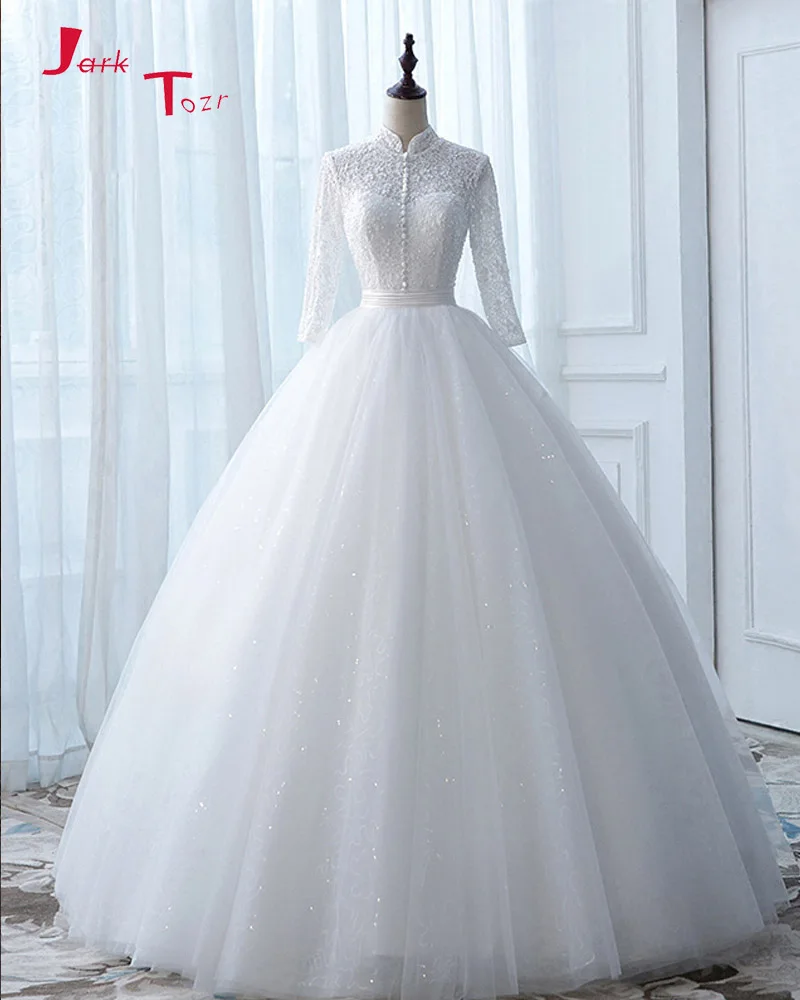 Jark Tozr индивидуальный заказ полный рукав без шлейфа свадебное турецкое платье 2019