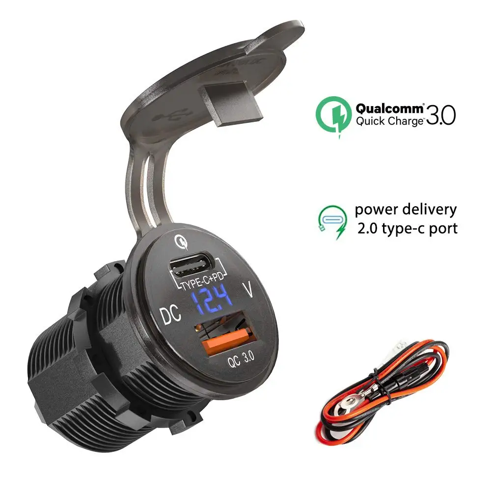 12V Type C USB Charger Socket PD 18W and QC 3.0 12V/24V Car Power Outlet Waterproof Cigarette Lighter Adapter Power
12V Type C USB Charger Socket PD 18W and QC 3.0 12V/24V Car Power Outlet Waterproof Cigarette Lighter Adapter Power