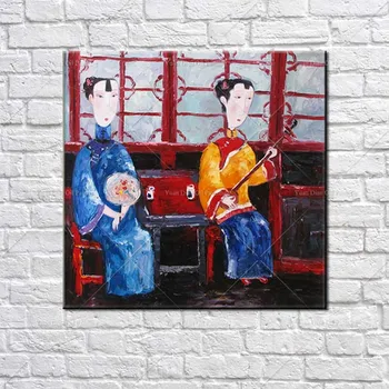 Screen Two Girl Palette Knife Abstract Decor Cheongsam Hand-painted Paintings Chinese Traditional Knife Wall Oil Painting Canvas
Screen Two Girl Palette Knife Abstract Decor Cheongsam Hand-painted Paintings Chinese Traditional Knife Wall Oil Painting Canvas