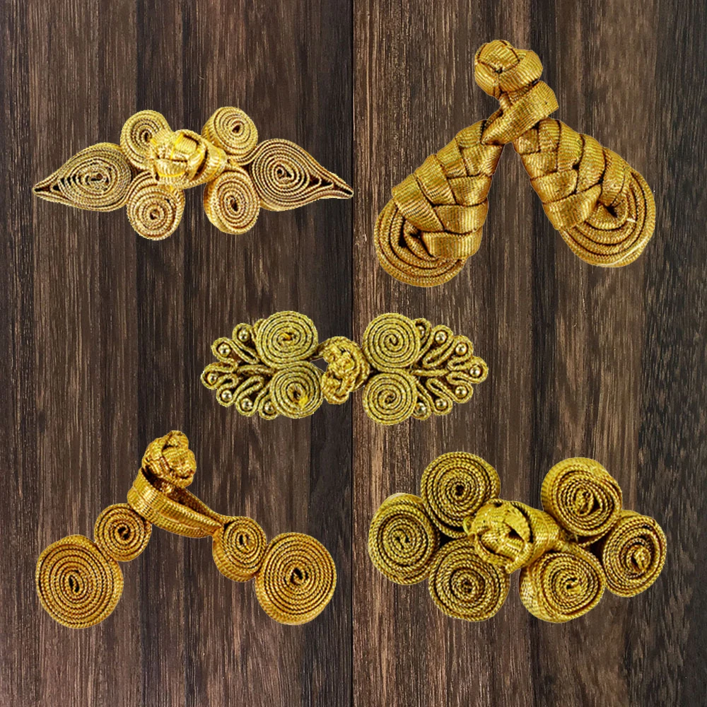 10set Gold Metallic Cord Braided Looped Fastener Closure Knot Button Sew for Hotel Chair Cover Traditional Cheongsam Supplies
10set Gold Metallic Cord Braided Looped Fastener Closure Knot Button Sew for Hotel Chair Cover Traditional Cheongsam Supplies