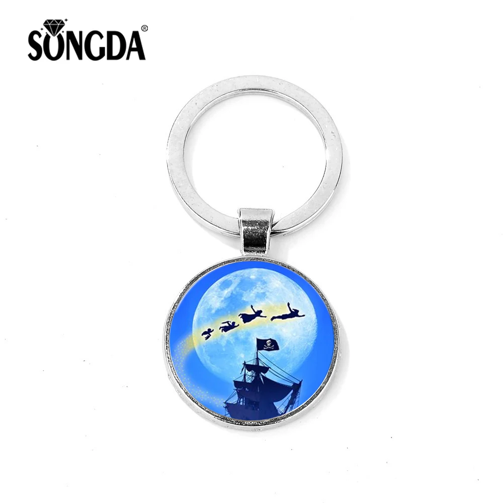 SONGDA Hot Peter Pan Keychain Neverland & Never Grow Up Pattern Glass Cabochon Pendant Key Chain Ring Kids Jewelry Birthday Gift
SONGDA Hot Peter Pan Keychain Neverland & Never Grow Up Pattern Glass Cabochon Pendant Key Chain Ring Kids Jewelry Birthday Gift