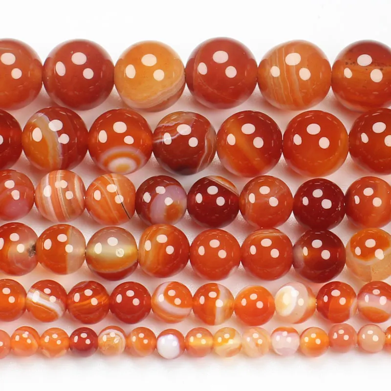 

Natural Smooth Red Stripe Agates 4-12mm Round Beads 15inch ,Wholesale For DIY Jewellery Free Shipping !