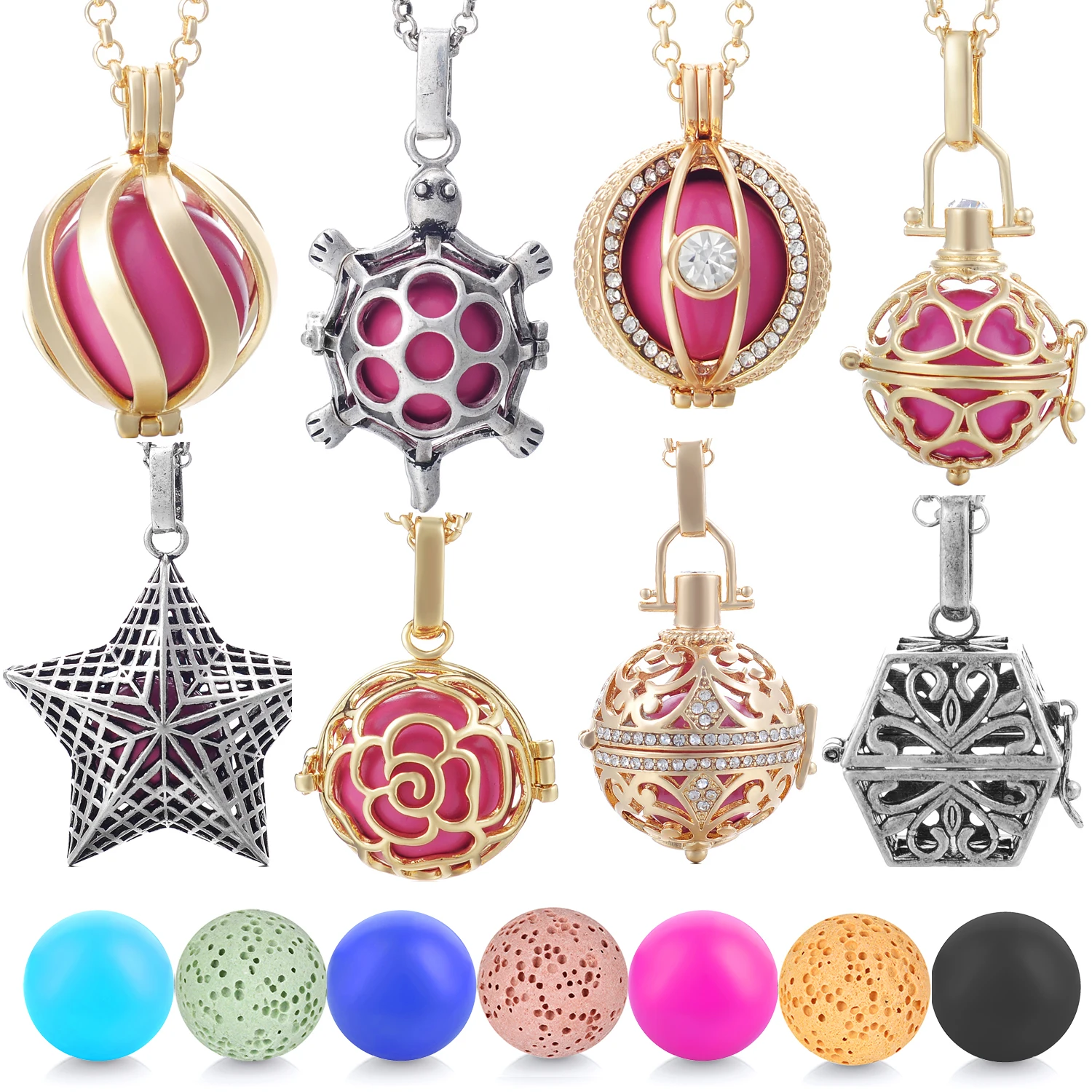Vocheng Bola Ball Angel Necklace 16MM Music Ball Vintage Pregnancy Necklace Aroma Essential Oil Diffuser Pregnant Women VA-048
Vocheng Bola Ball Angel Necklace 16MM Music Ball Vintage Pregnancy Necklace Aroma Essential Oil Diffuser Pregnant Women VA-048