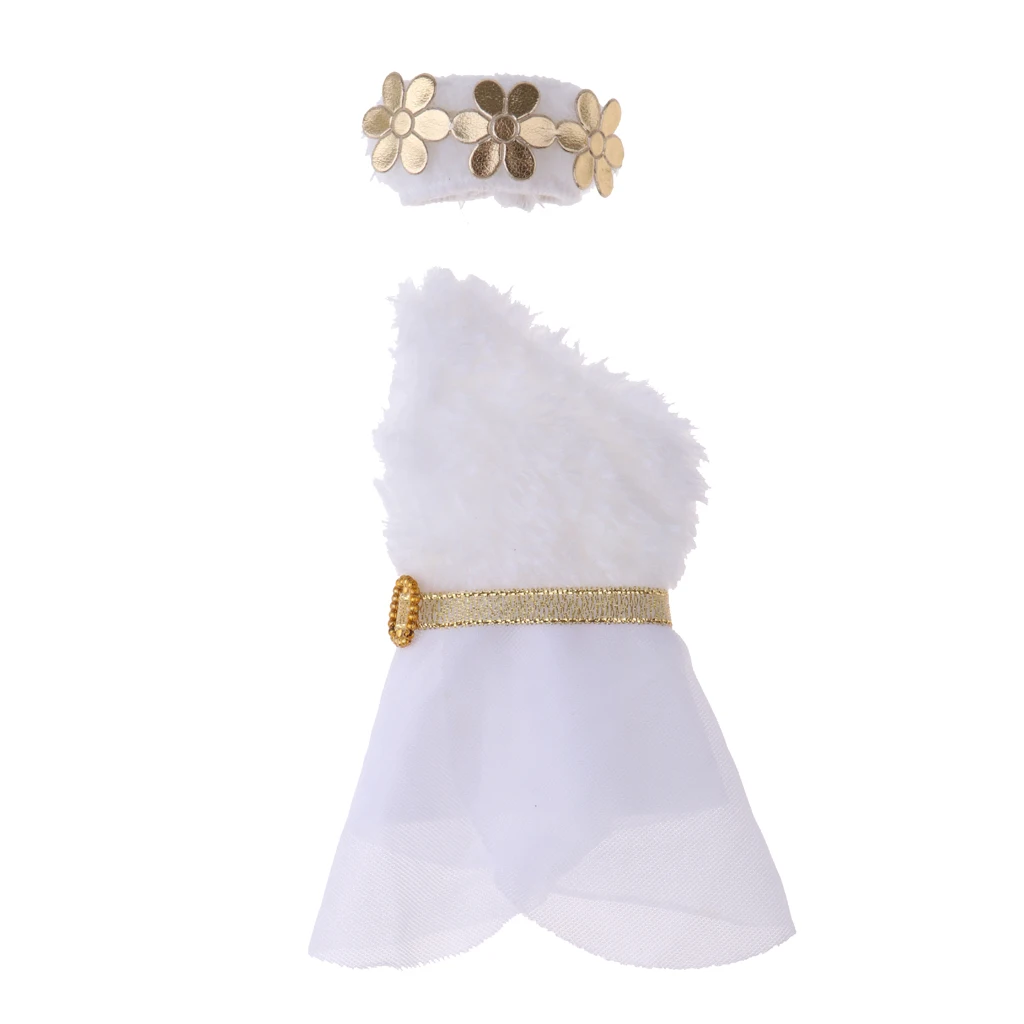 MagiDeal Fashion Princess Skirt & Hat Dress for 30cm Doll Clothes Accessory White