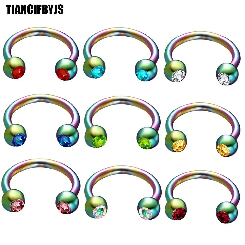 TIANCIFBYJS Anodized Black Gold Rainbow Steel Piercing Nose Hoop Ring Crystal Body Jewelry Stainless Fashion Nose Studs 50pcs
TIANCIFBYJS Anodized Black Gold Rainbow Steel Piercing Nose Hoop Ring Crystal Body Jewelry Stainless Fashion Nose Studs 50pcs