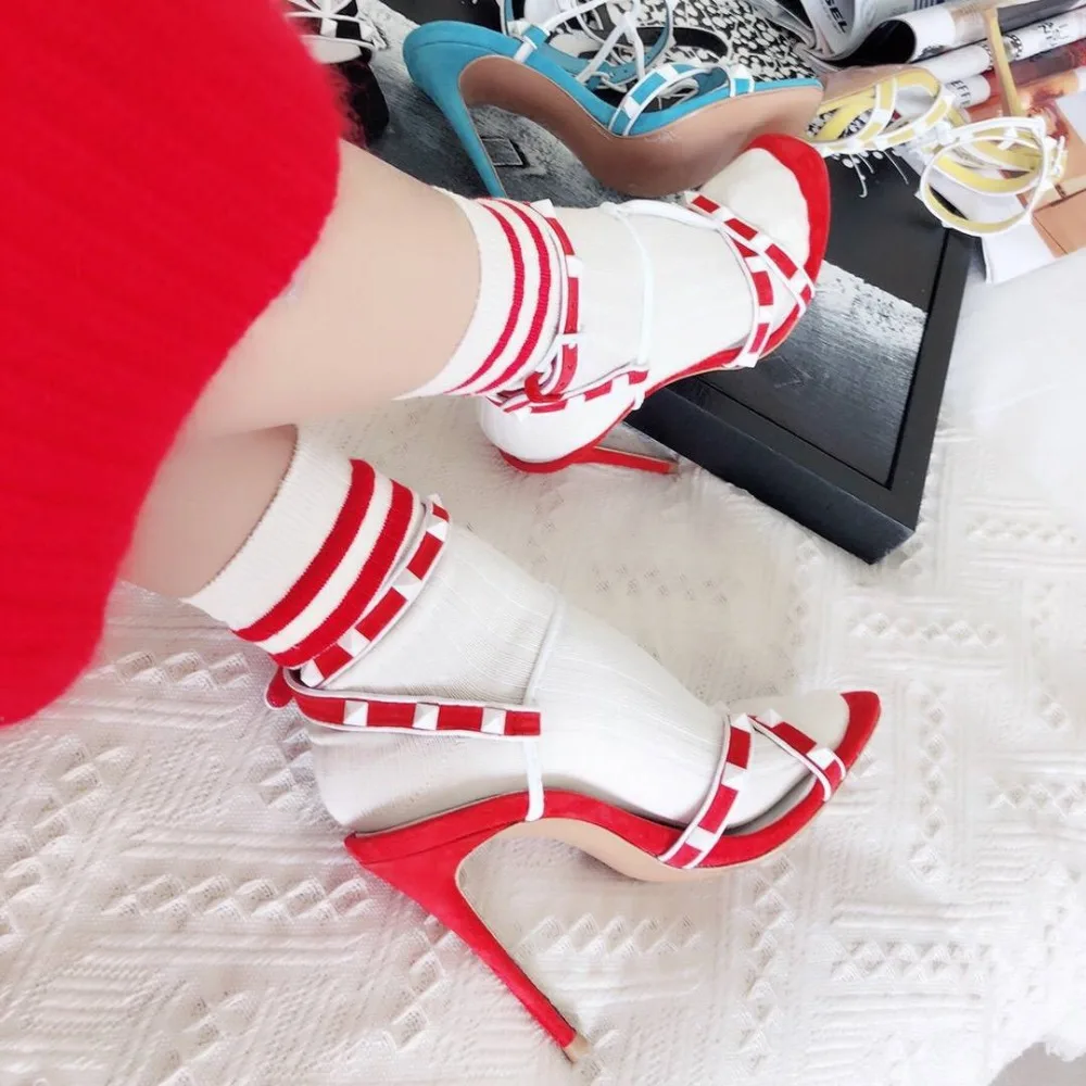 2018 Rock Rivets Studded Suede Sandals Women Pumps Summer Gladiator Sandals High Heels Stiletto Party Wedding Sandalias Mujer
2018 Rock Rivets Studded Suede Sandals Women Pumps Summer Gladiator Sandals High Heels Stiletto Party Wedding Sandalias Mujer