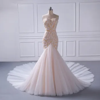 Vestidos De Novia Elegant Strapless Appliques Beaded Crystal Pearls Mermaid Wedding Dresses 2019 Sexy Sleeveless Gown Plus Size
Vestidos De Novia Elegant Strapless Appliques Beaded Crystal Pearls Mermaid Wedding Dresses 2019 Sexy Sleeveless Gown Plus Size