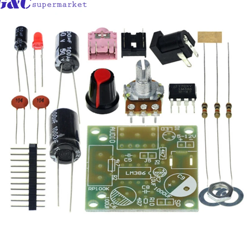 Smart Electronic DIY Kit LM386 Super Mini Audio Amplifier DIY Kit Suite Trousse LM386 Amplificador Module Board 3.5mm 3-12V
Smart Electronic DIY Kit LM386 Super Mini Audio Amplifier DIY Kit Suite Trousse LM386 Amplificador Module Board 3.5mm 3-12V