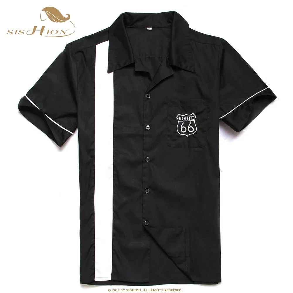 SISHION Men Route 66 Shirt Short Sleeve Embroidery High Quality ST109 2019 Black and White Vintage Mens bowling Shirts Cotton
SISHION Men Route 66 Shirt Short Sleeve Embroidery High Quality ST109 2019 Black and White Vintage Mens bowling Shirts Cotton