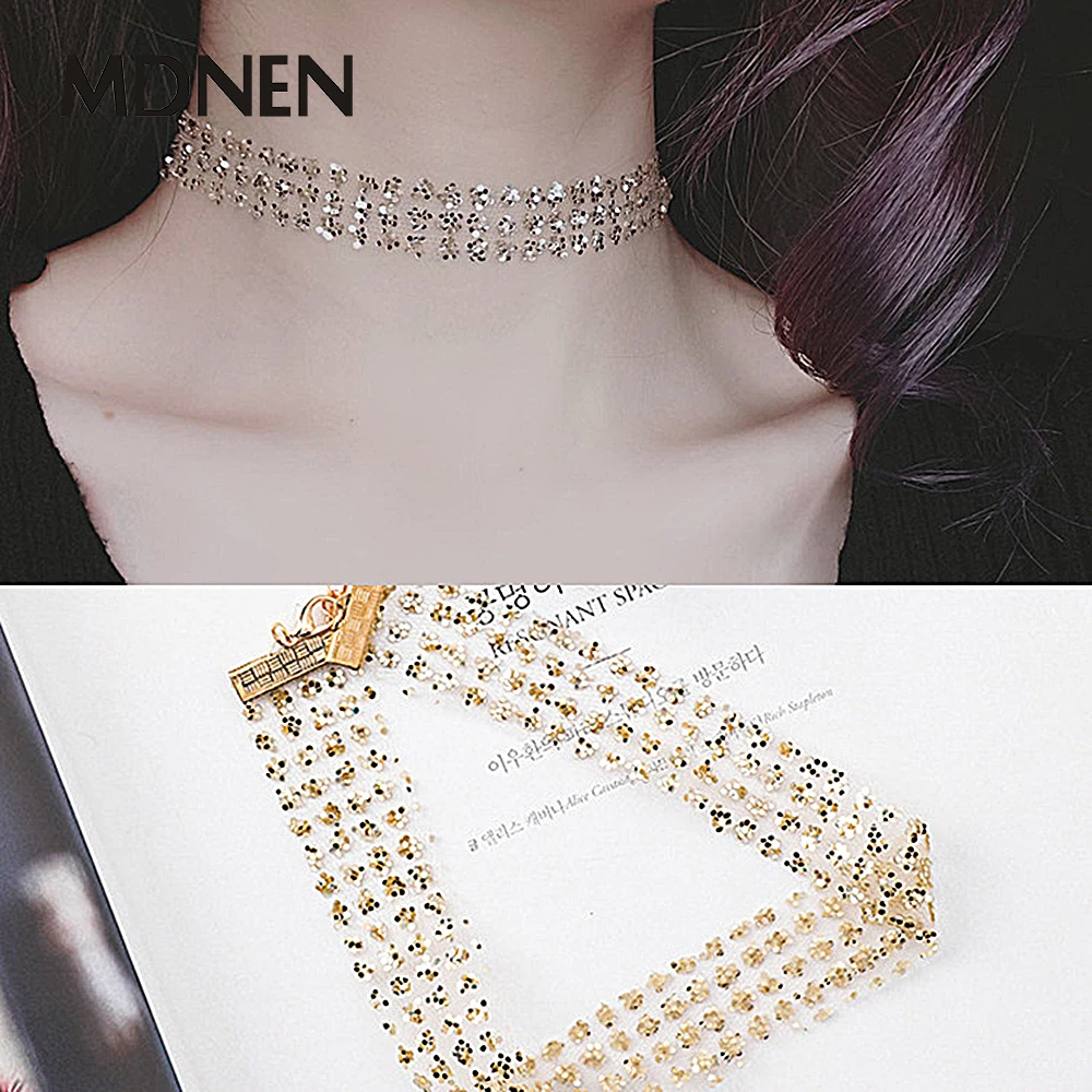 Chokers Necklaces Lace Paillette Gold Silver Sequins Geometric Female Jewelry Collier Translucent
Chokers Necklaces Lace Paillette Gold Silver Sequins Geometric Female Jewelry Collier Translucent