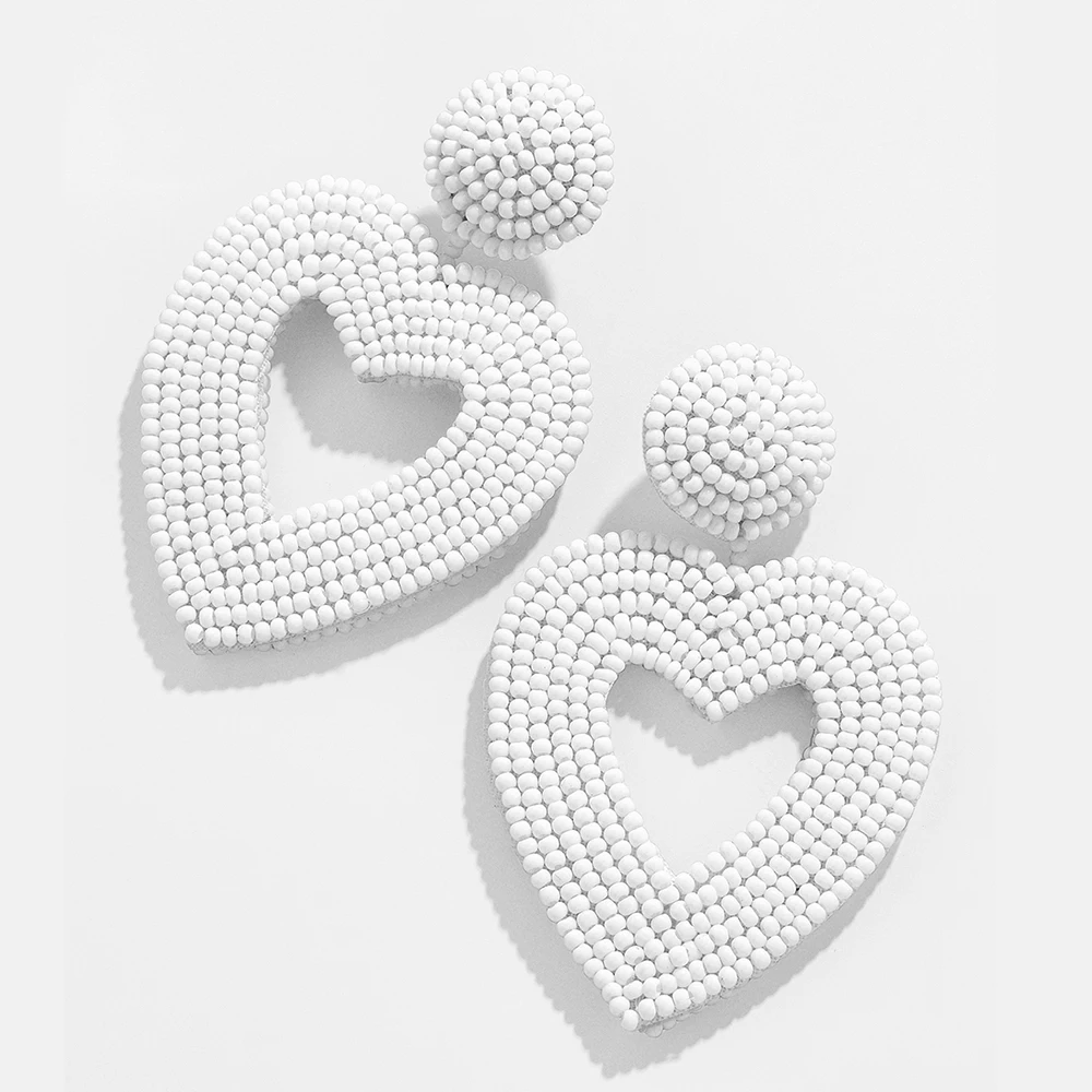 Bohemia Handmade Beads Lover Heart Dangle Earring for Women Wedding Jewelry Party Girls Statement Hanging Earring Gift Wholesale
Bohemia Handmade Beads Lover Heart Dangle Earring for Women Wedding Jewelry Party Girls Statement Hanging Earring Gift Wholesale