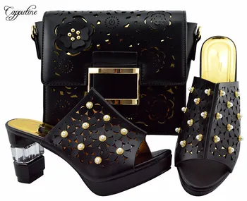Most popular party sets series high heel pump shoes with handbag set with beads for lady YM007 in black
Most popular party sets series high heel pump shoes with handbag set with beads for lady YM007 in black