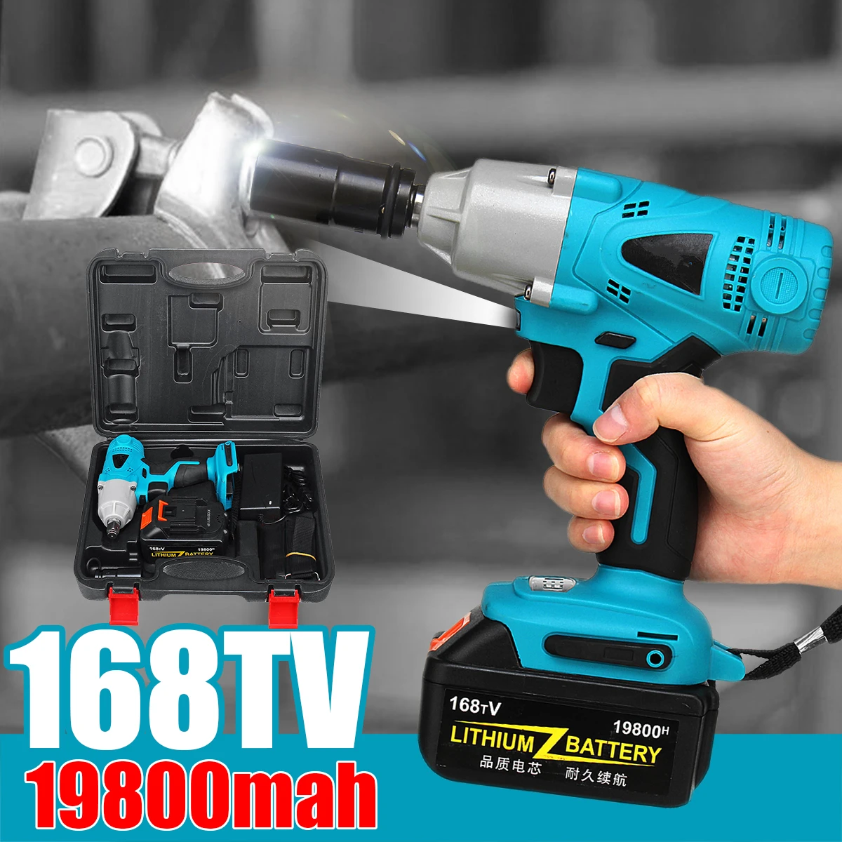 19800mAh Electric Wrench Impact Drill Socket LED Light 1/2 Chuck Li-on Battery Car Tire Power Tools | Инструменты
